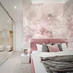 Smoky Peony Wallpaper : Abstract Burgundy Floral Mural - View 3