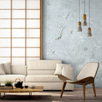 Pale Blue Chinoiserie Wallpaper : Blossom Tree Bird Mural - View 3