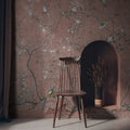 Terracotta Chinoiserie Wallpaper : Blossom Branch Bird Mural