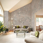 Mink Chinoiserie Wallpaper : Blossom Branch Birdcage Mural - View 3