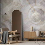 Black Gold Geometric Wallpaper : Marble Circle Art Deco Mural - View 5