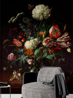 Dutch Floral Still Life Wallpaper : Dark Vase Bouquet Mural - View 4