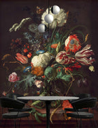 Dutch Floral Still Life Wallpaper : Dark Vase Bouquet Mural - View 2