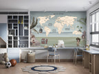 Pirate World Map Wallpaper : Sage Kids Map Mural - View 3