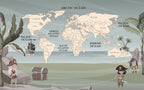 Pirate World Map Wallpaper : Sage Kids Map Mural - View 2