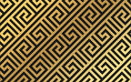 Greek Key Wallpaper : Black And Gold Meander Pattern - View 2