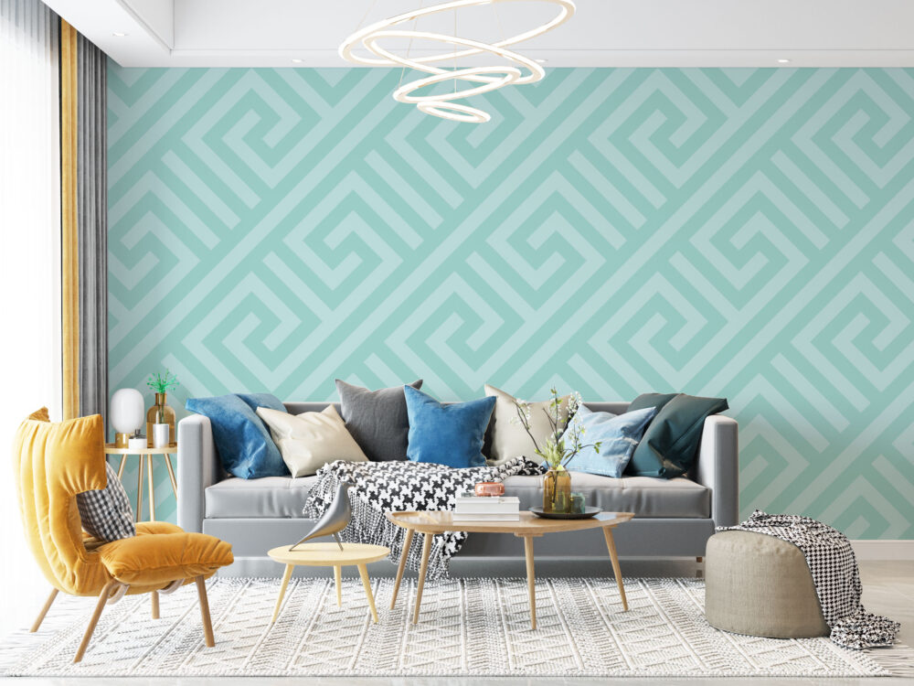 Greek Key Wallpaper : Black And Gold Meander Pattern - View 4