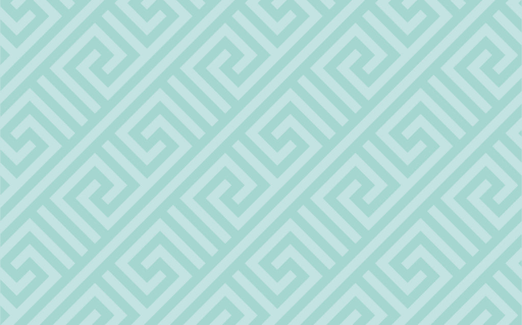 Mint Greek Key Wallpaper : Geometric Maze Pattern - flat design