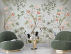 Chinoiserie Peony Crane Wallpaper : Sage Tree Of Life Mural - View 2