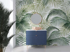 Green Palm Leaves Wallpaper : Fresh Tropical Pattern - View 2