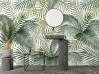 Green Palm Leaves Wallpaper : Fresh Tropical Pattern - View 3
