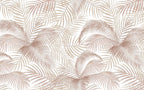 Beige Palm Leaf Wallpaper : Neutral Tropical Fronds Pattern - flat design