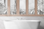 Black And White Palm Wallpaper : Sketch Tropical Landscape Mural - View 2
