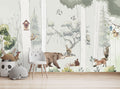 Woodland Animals Kids Wallpaper : Watercolor Forest Mural