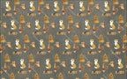 Grey Woodland Animals Wallpaper : Fox Owl Pattern - View 2