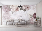 Soft Rose Peony Wallpaper : Pastel Floral Mural