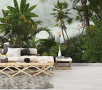 Tropical Jungle Wallpaper : Cockatoo Palm Forest Mural - View 3
