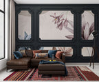 Framed Snowdrop Wallpaper : Classic Panel Floral Mural - View 4