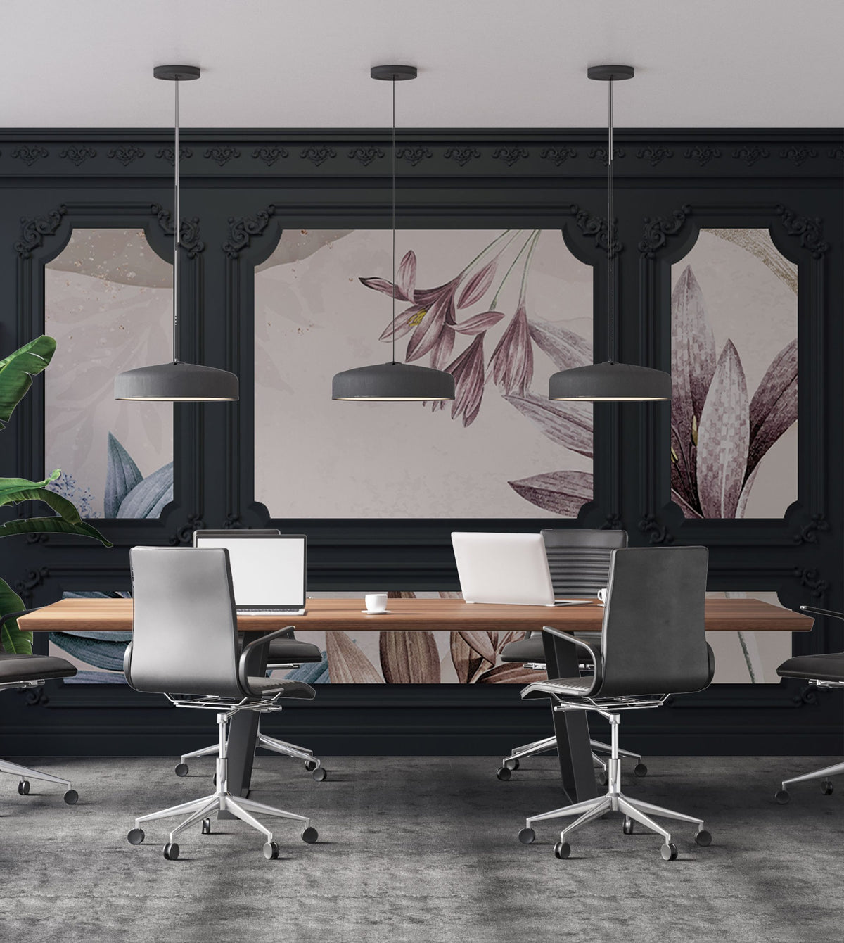 Framed Snowdrop Wallpaper : Classic Panel Floral Mural