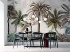 Vintage Palm Tree Wallpaper : Neutral Tropical Jungle Mural