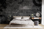 Distressed Grunge Wallpaper : Dark Vintage Collage Mural - View 4