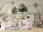 Watercolor Safari Lion Wallpaper : Savanna Animals Mural