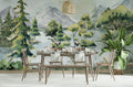 Watercolor Lake Forest Wallpaper : Mountain Pines Landscape Mural