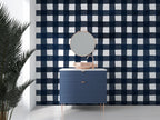 Navy Gingham Wallpaper : Classic Check Pattern - View 2