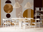 Mustard Arch Boho Wallpaper : Mid-Century Geometric Mural - View 3