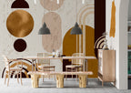 Mustard Arch Boho Wallpaper : Mid-Century Geometric Mural