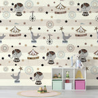 Striped Circus Wallpaper : Retro Kids Big Top Pattern