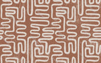 Terracotta Maze Brush Wallpaper : Boho Zigzag Pattern - View 2