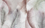 Soft Feather Wallpaper : Pale Grey Plume Mural - View 2