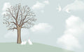 Bunny Tree Nursery Wallpaper : Sage Sky Meadow Mural