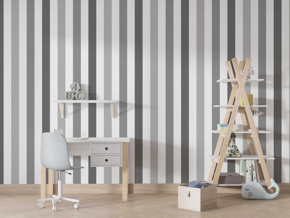 Grey Stripe Wallpaper : Vertical Tonal Stripes Pattern