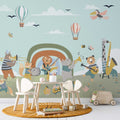 Animal Orchestra Wallpaper : Rainbow Music Band Kids Mural