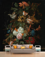 Dutch Still Life Wallpaper : Dark Floral Bouquet Mural