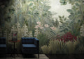 Soft Jungle Flowers Wallpaper : Painted Tropical Lily Mural