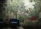 Soft Jungle Flowers Wallpaper : Painted Tropical Lily Mural