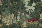 Soft Jungle Flowers Wallpaper : Painted Tropical Lily Mural - View 2