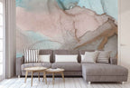 Blush Marble Wallpaper : Turquoise and Brown Stone Mural