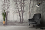 Misty Lavender Forest Wallpaper : Soft Tree Mural
