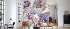 Hydrangea Bouquet Wallpaper : Lilac and Cream Floral Mural - View 4