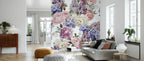 Hydrangea Bouquet Wallpaper : Lilac and Cream Floral Mural - View 3