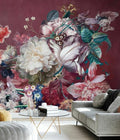 Large Peony Wallpaper : Burgundy Oversized Bloom Mural