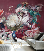 Large Peony Wallpaper : Burgundy Oversized Bloom Mural