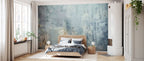 Blue Concrete Wallpaper : Weathered Industrial Wall Mural - View 3