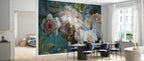 Dark Peony Bouquet Wallpaper : Oversized Vintage Rose Mural - View 4