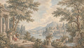 Neoclassical Pastoral Landscape Wallpaper : Vintage Lake Scene Mural