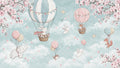 Pastel Balloon Nursery Wallpaper : Bunny and Blossom Kids Mural